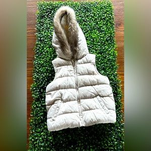Crazy 8 Girls, zip up puffer vest with fur lined hood!
